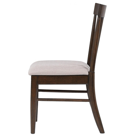 Everton Walnut Slat Back Dining Side Chair, Set of 2 from Coaster - Luna Furniture