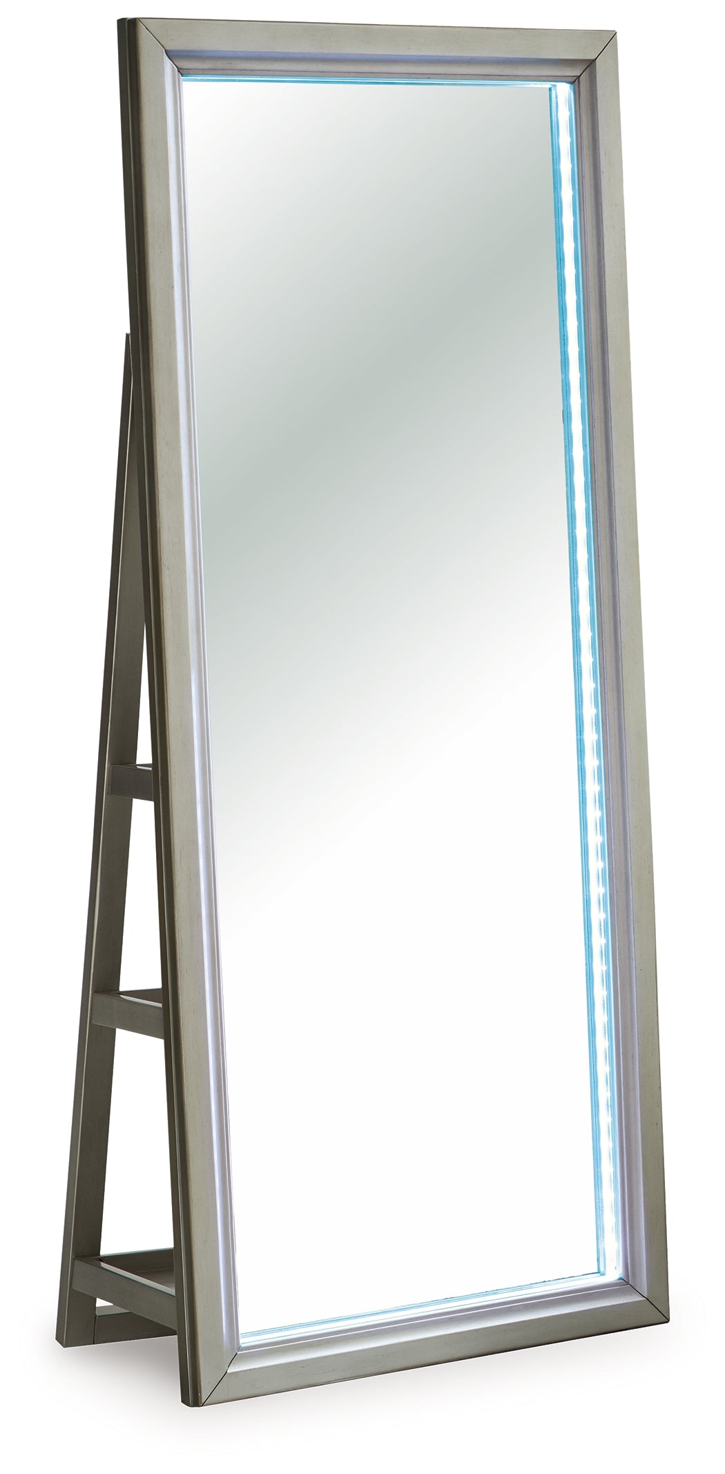 Evesen Champagne Floor Standing Mirror/Storage from Ashley - Luna Furniture