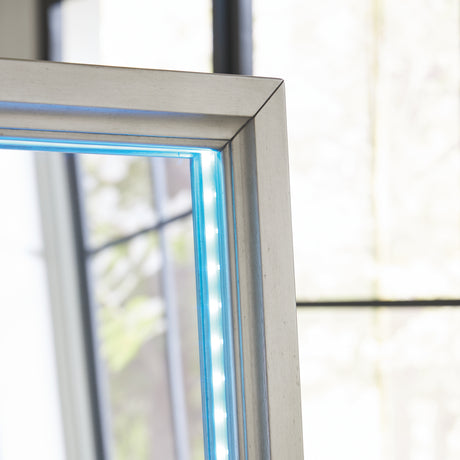 Evesen Champagne Floor Standing Mirror/Storage from Ashley - Luna Furniture