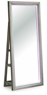 Evesen Champagne Floor Standing Mirror/Storage from Ashley - Luna Furniture