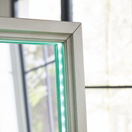 Evesen Champagne Floor Standing Mirror/Storage from Ashley - Luna Furniture