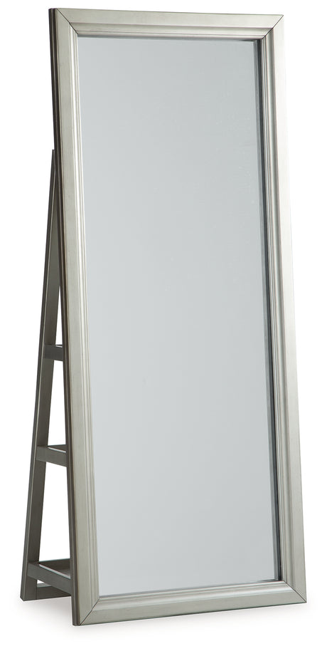 Evesen Champagne Floor Standing Mirror/Storage from Ashley - Luna Furniture