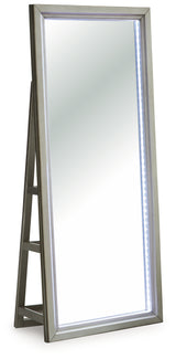 Evesen Champagne Floor Standing Mirror/Storage from Ashley - Luna Furniture