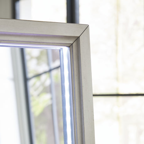 Evesen Champagne Floor Standing Mirror/Storage from Ashley - Luna Furniture