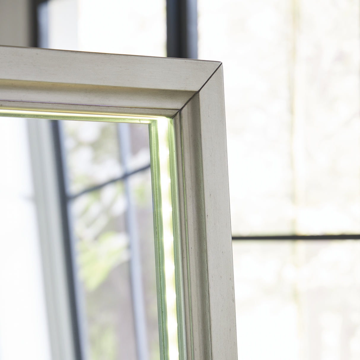 Evesen Champagne Floor Standing Mirror/Storage from Ashley - Luna Furniture