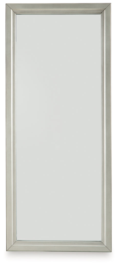 Evesen Champagne Floor Standing Mirror/Storage from Ashley - Luna Furniture