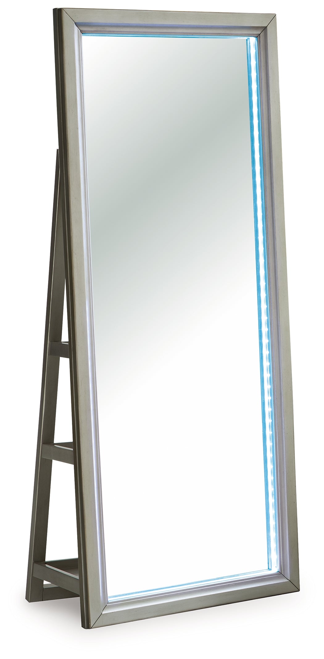 Evesen Champagne Floor Standing Mirror/Storage – Luna Furniture