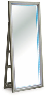 Evesen Champagne Floor Standing Mirror/Storage from Ashley - Luna Furniture