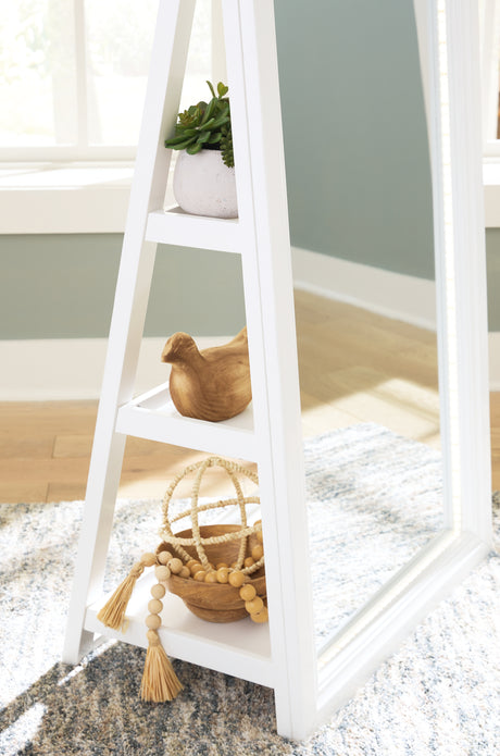 Evesen White Floor Standing Mirror/Storage (Mirror Only) from Ashley - Luna Furniture