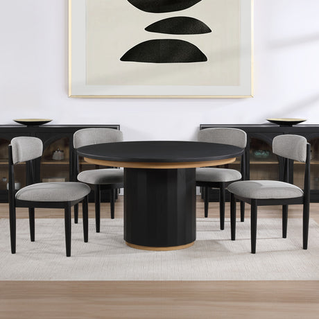 Magnolia Black/Gray Upholstered Side Chair, Black, Set of 2 from Steve Silver - Luna Furniture