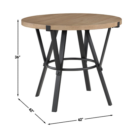 Magnolia 42-inch Round Counter Table, Black and Sand from Steve Silver - Luna Furniture