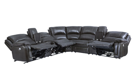Denver Charcoal Dual-Power 6-Piece Sectional from Steve Silver - Luna Furniture