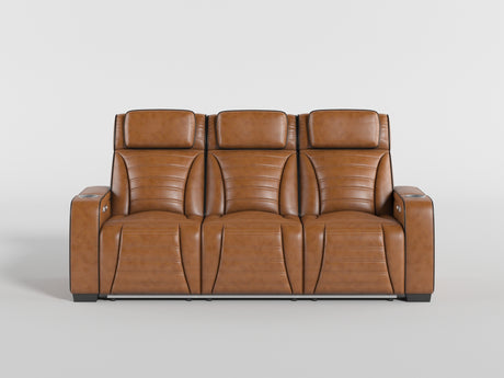 Cyber Gray Power Double Reclining Sofa with Center Drop-Down, Cup Holders, Wireless Charger and LED Lighting from Homelegance - Luna Furniture