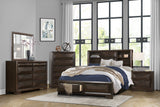 Cavalier Dark Cherry Queen Upholstered Sleigh Bed from Homelegance - Luna Furniture