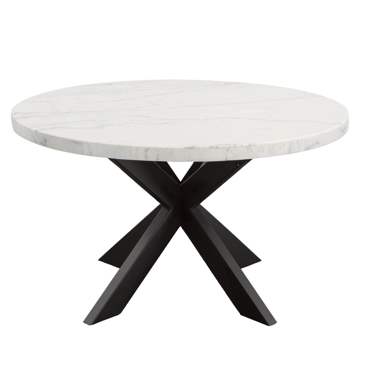 Xena 52-inch Round Dining Table, White Marble Top from Steve Silver - Luna Furniture