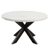 Xena 52-inch Round Dining Table, White Marble Top from Steve Silver - Luna Furniture