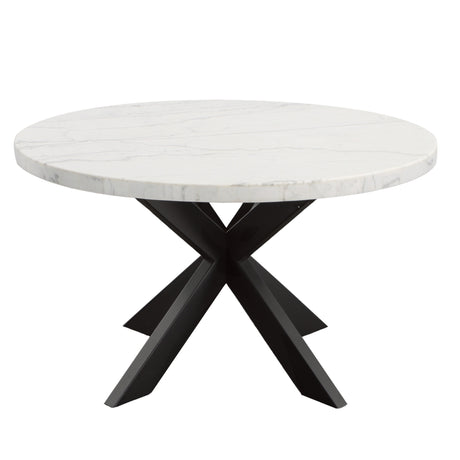 Xena 52-inch Round Dining Table, White Marble Top from Steve Silver - Luna Furniture
