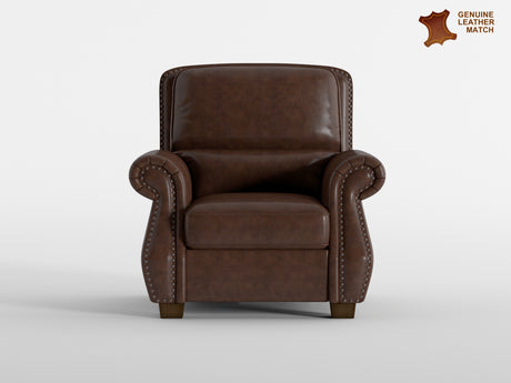 Remington Brown Push Back Leather Reclining Chair from Homelegance - Luna Furniture