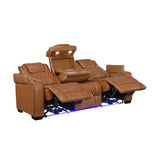 Apex Brown Leather Power Double Reclining Sofa from Homelegance - Luna Furniture