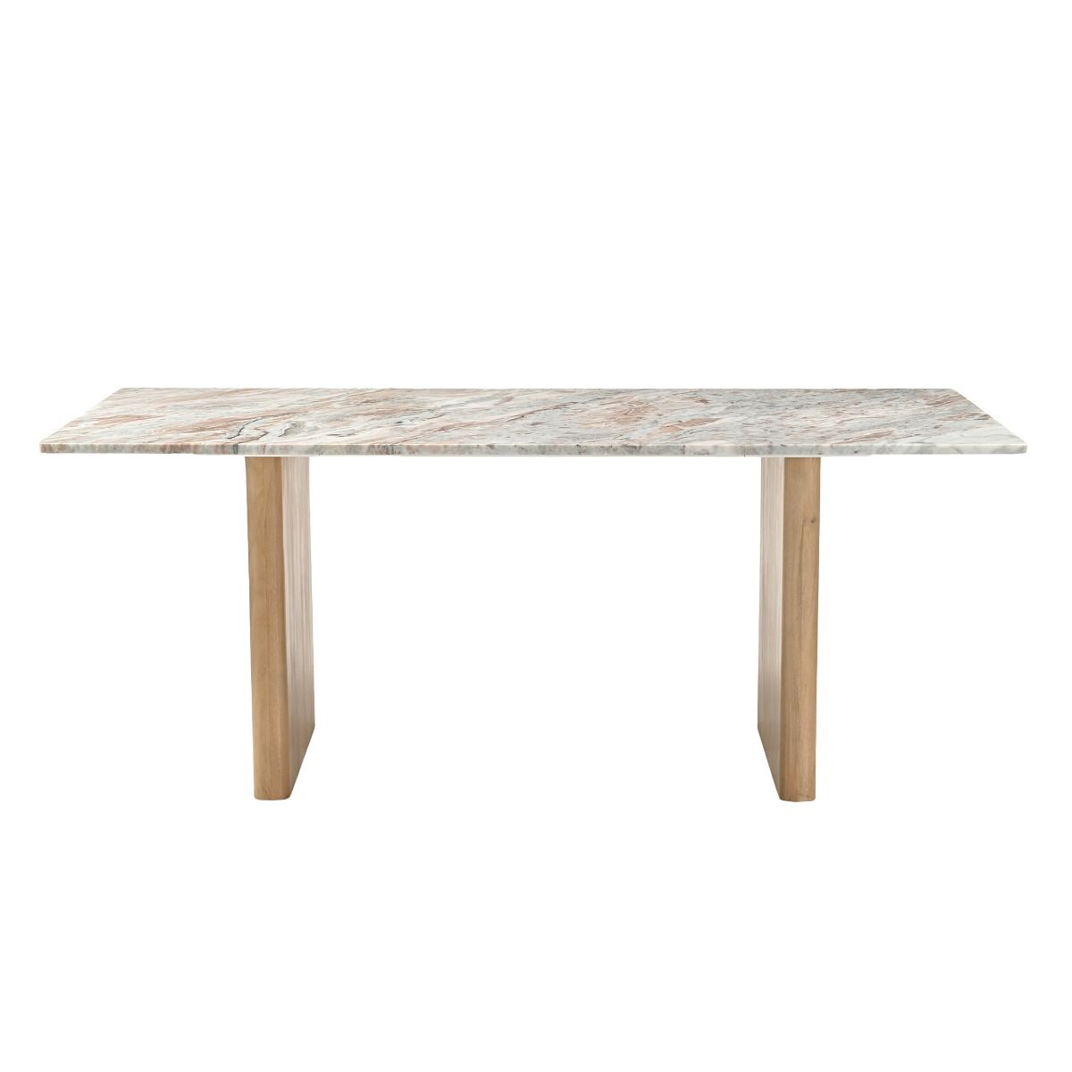 Abra 76" Dining Table in Toronto Marble Top and Light Mango Base from Home Trends & Design - Luna Furniture