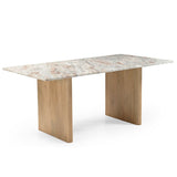 Abra 76" Dining Table in Toronto Marble Top and Light Mango Base from Home Trends & Design - Luna Furniture