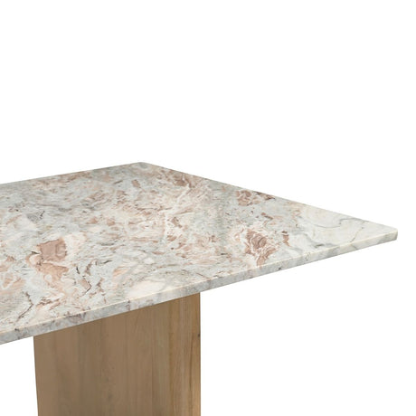 Abra 76" Dining Table in Toronto Marble Top and Light Mango Base from Home Trends & Design - Luna Furniture