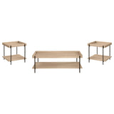 Fallon Natural 3-Piece Rectangular Coffee and End Table Set from Coaster - Luna Furniture