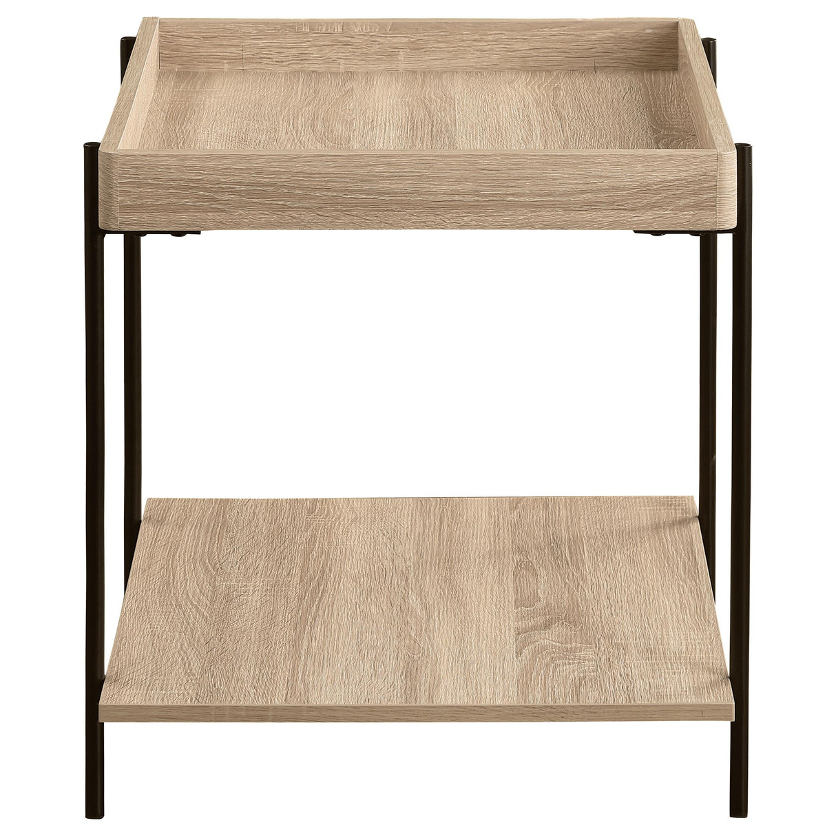 Fallon Light Brown Square Engineered Wood End Table from Coaster - Luna Furniture