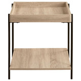 Fallon Light Brown Square Engineered Wood End Table from Coaster - Luna Furniture