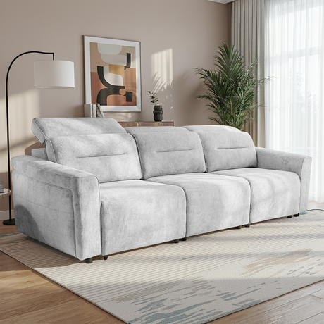 Falmouth Light Gray Power Reclining Sofa from Midinmod - Luna Furniture