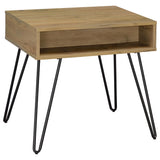 Fanning Golden Oak 2-Piece Lift Top Coffee and End Table Set from Coaster - Luna Furniture