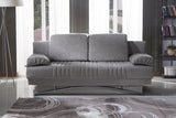 Fantasy Valencia Grey Plain Fabric 3-Seat Sleeper Sofa from Bellona - Luna Furniture