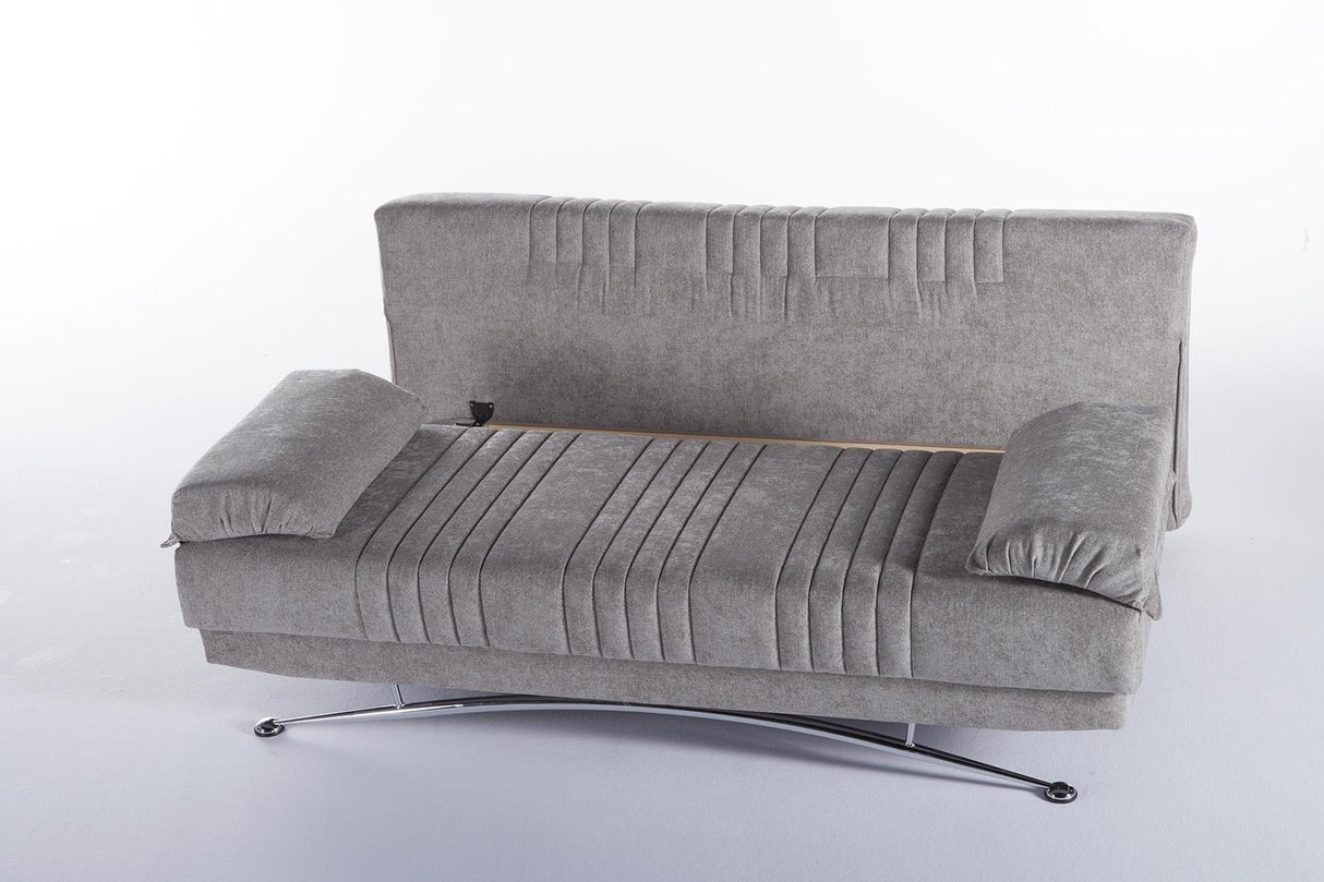 Fantasy Valencia Grey Plain Fabric 3-Seat Sleeper Sofa from Bellona - Luna Furniture