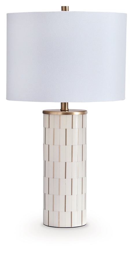Faridworth White/Gold Finish Table Lamp from Ashley - Luna Furniture
