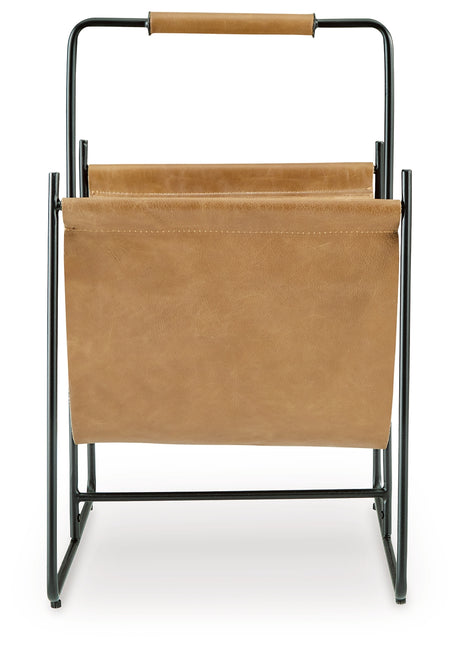 Faronworth Brown/Black Magazine Rack from Ashley - Luna Furniture
