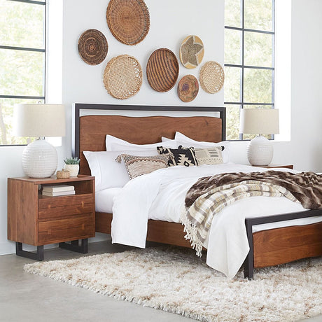 Aspen Queen Bed in Walnut from Home Trends & Design - Luna Furniture