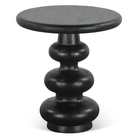 Biloba 18" Side Table in Distressed Black from Home Trends & Design - Luna Furniture