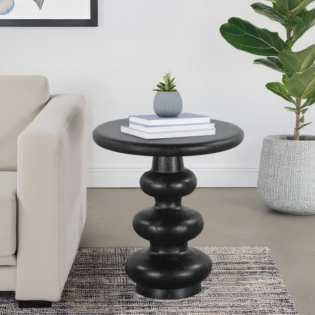 Biloba 18" Side Table in Distressed Black from Home Trends & Design - Luna Furniture