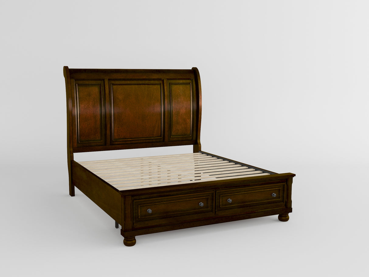Lorenzi Black 4-Piece Bedroom Set (Queen Bed, Nightstand, Dresser, Mirror) from Homelegance - Luna Furniture