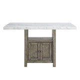 Grayson Gray/White Counter Height Set with Bench from Steve Silver - Luna Furniture