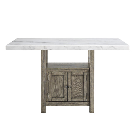 Grayson Gray/White Counter Height Set with Bench from Steve Silver - Luna Furniture