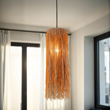 Boho Orange Glass Bead Round Pendant from Home Trends & Design - Luna Furniture