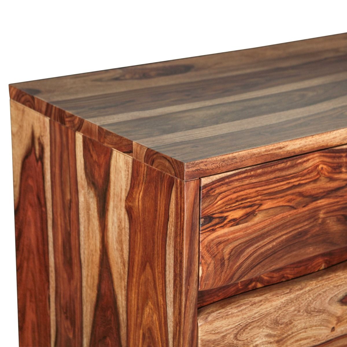 Brisbane 34" Tall Chest with Plinth Base in Natural Sheesham from Home Trends & Design - Luna Furniture