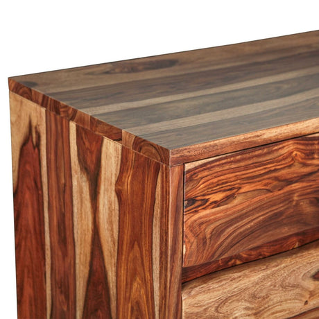 Brisbane 34" Tall Chest with Plinth Base in Natural Sheesham from Home Trends & Design - Luna Furniture