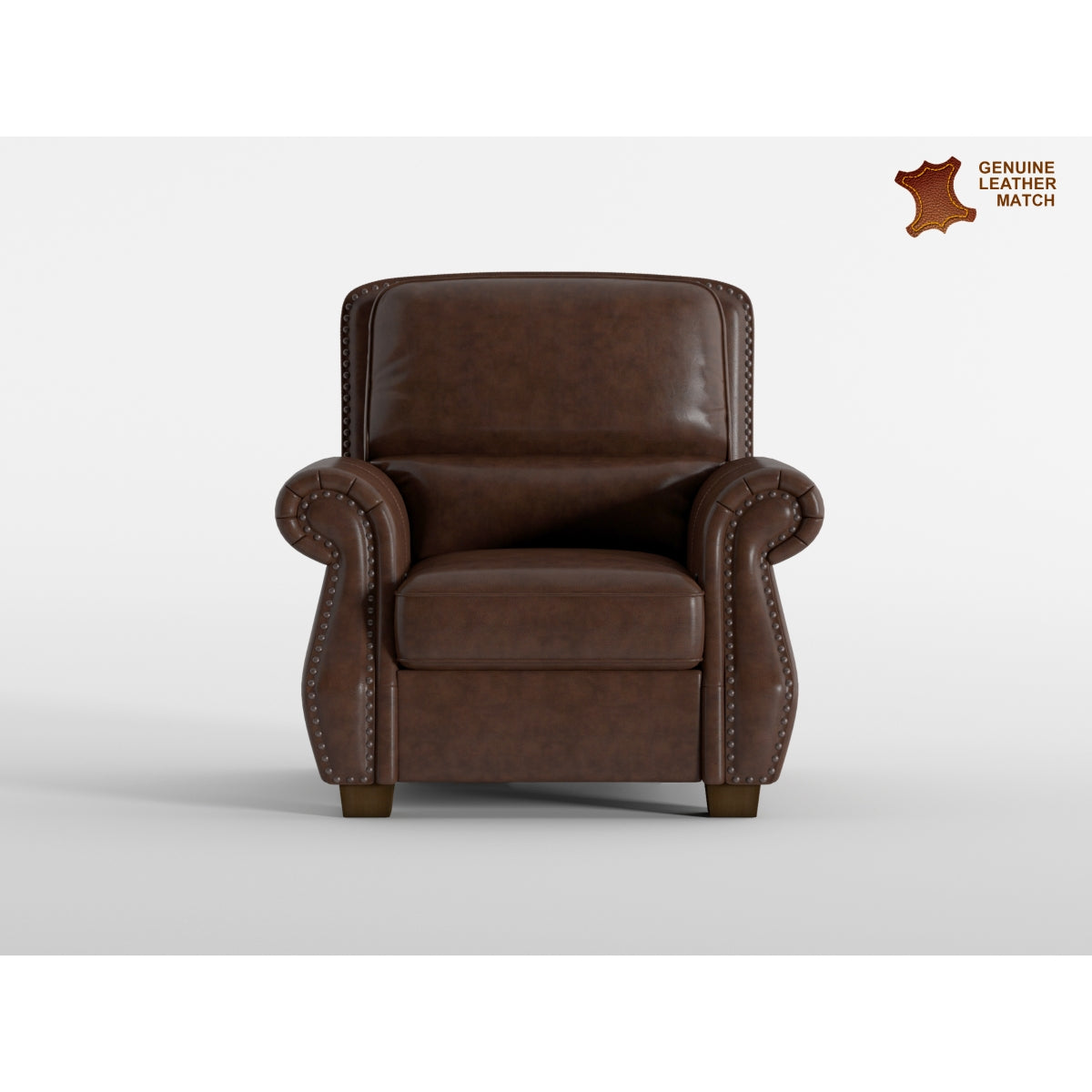 Remington Black Push Back Leather Reclining Chair