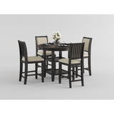 Asher Black/Beige Counter Height Chair, Set of 2 from Homelegance - Luna Furniture