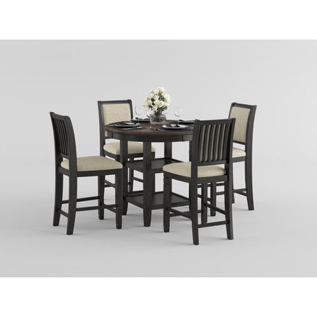 Asher Black/Beige Counter Height Chair, Set of 2 from Homelegance - Luna Furniture