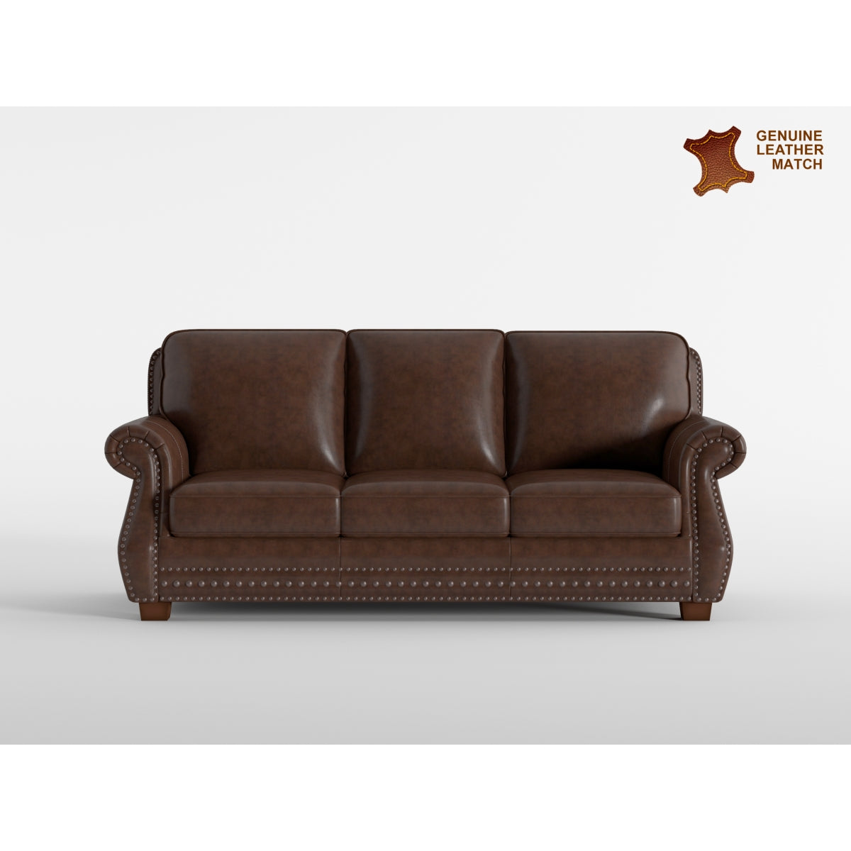 Remington Black Leather Sofa