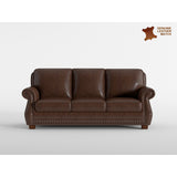 Remington Black Leather Sofa