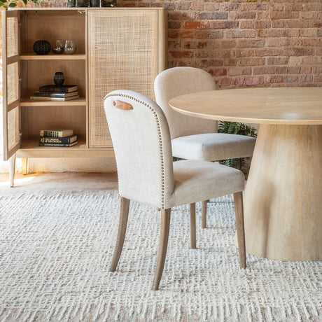 Jessie 18" Dining Chair in Beige Linen, Set of 2 from Home Trends & Design - Luna Furniture